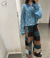 YANYAN KNITS 24 Autumn and Winter Shirt Jacket YYK-YYW23-1682-LAN Blue